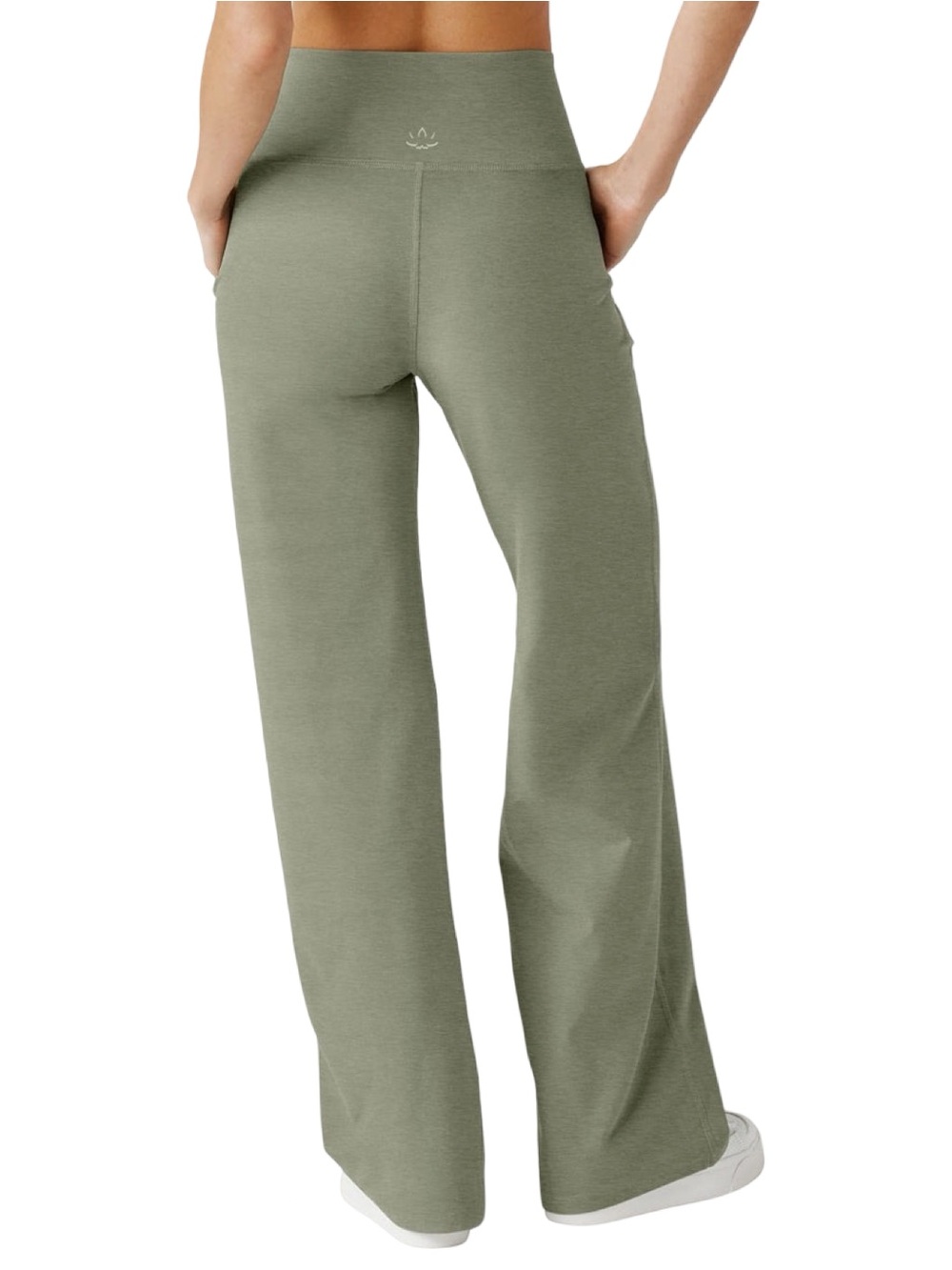 Beyond Yoga Women’s Size S Birch Heather Green Wide Leg Lounge Laid Back Pants